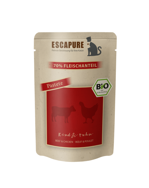 escapure Katze Nassfutter Rind & Huhn Bio Pastete