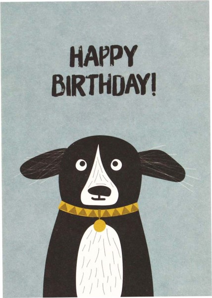 Postkarte Hund - Happy Birthday