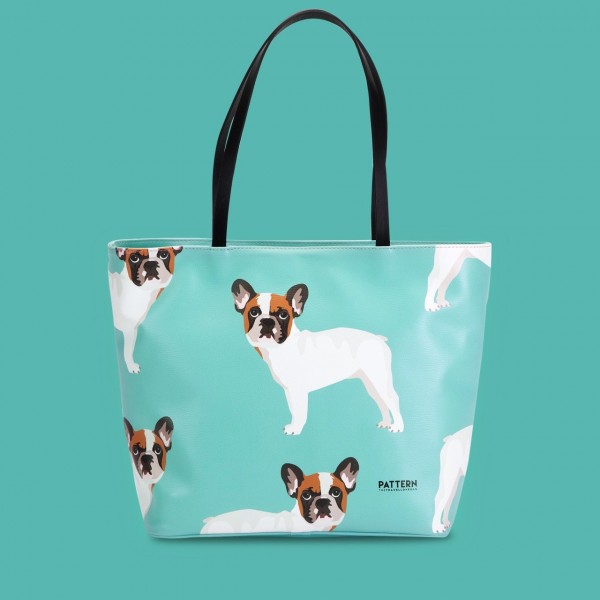 Pattern Shopper mit Zipper French Bulldog Tiffany