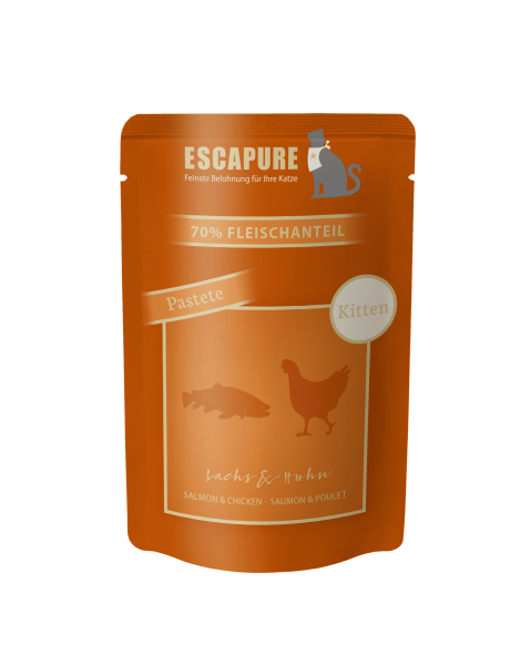escapure Katze Nassfutter Junior Lachs & Huhn Pastete