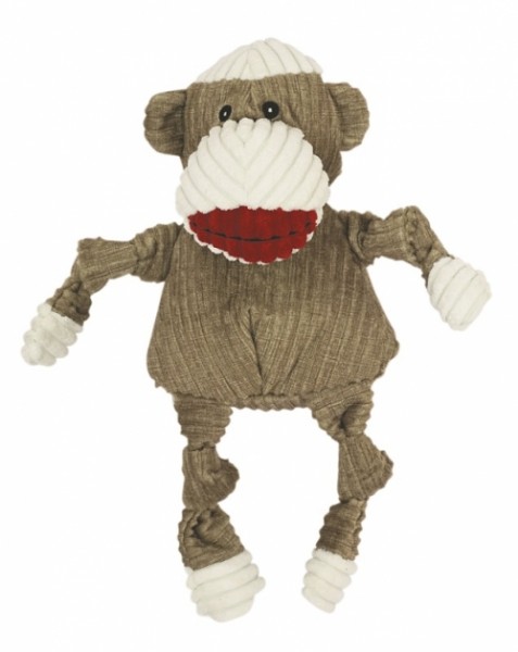 Hugglehounds Hundespielzeug Sock Knottie Affe Braun