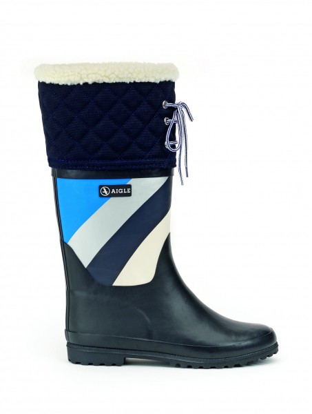 aigle Gummistiefel Polka Giboulee Darknavy/Hilly