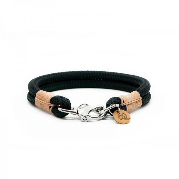 Q3N Hundehalsband Sylter Strick Deluxe Schwarz