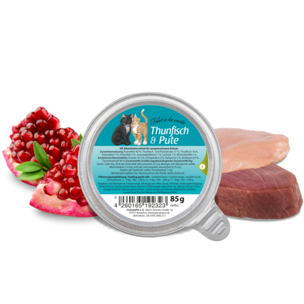 GranataPet Katze Nassfutter Thunfisch & Pute Filet 85g