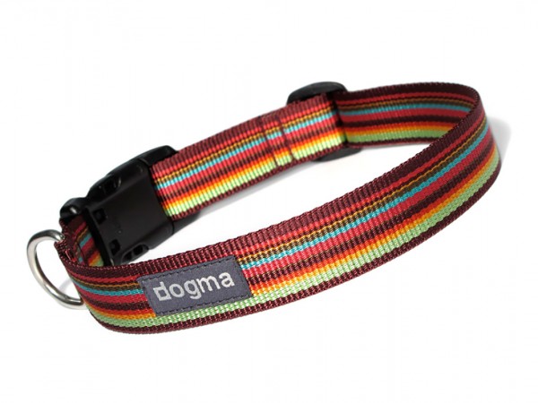dogma Hundehalsband stripes bordeauxbunt
