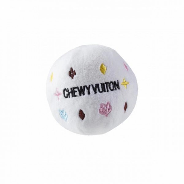 Hundespielzeug Plüschball Chewy Vuiton Weiß