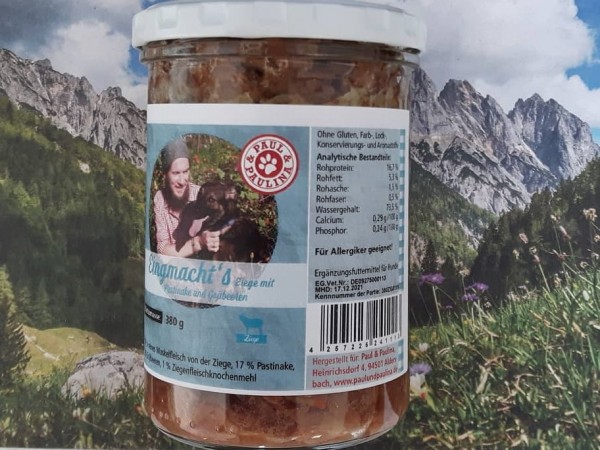 Paul & Paulina "Eingmachts" Ziege mit Pastinake und Goji