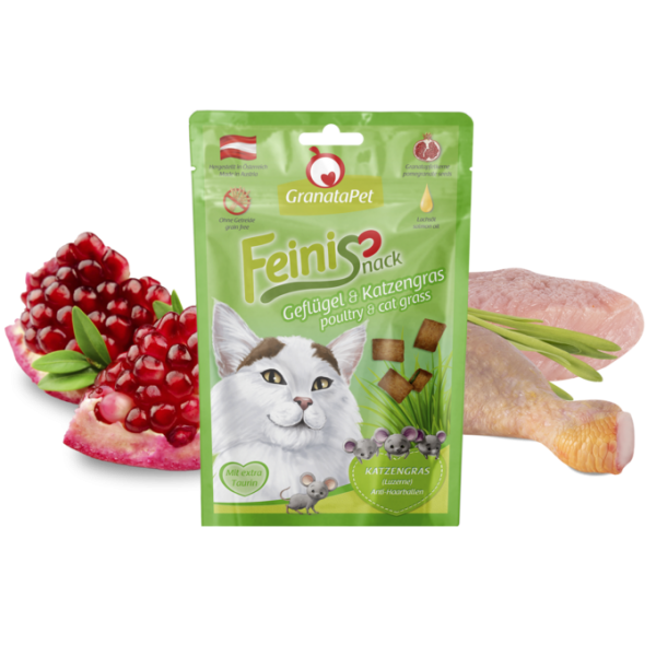 GranataPet Feini Snack Geflügel & Katzengras 50g