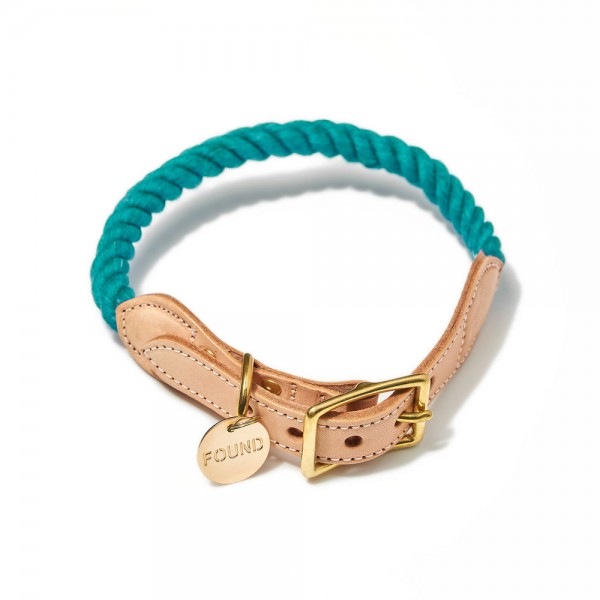 Found my animal Halsband Rope Teal up-cycled