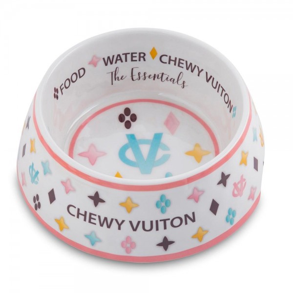 Melamin Hundenapf Chewy Vuiton weiss