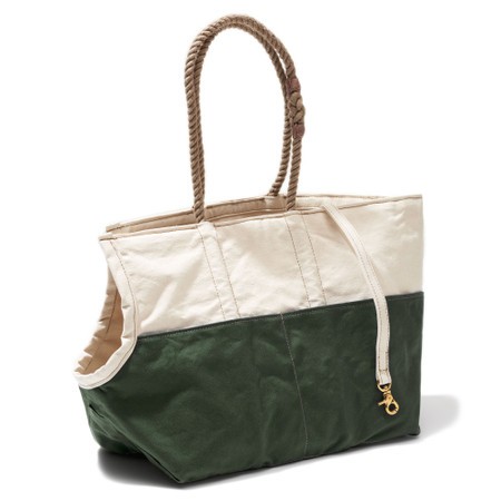 Found my animal Hundetasche Natural & Olive Waxed Cotton