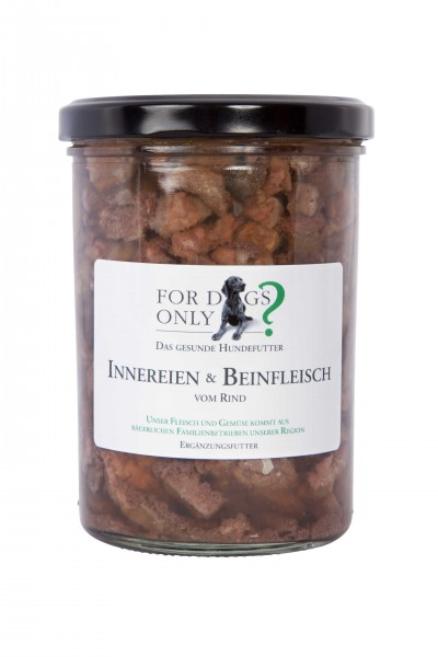 FORDOGSONLY? Feuchtfutter Innereien + Beinfleisch Rind Ergänzungsfutter